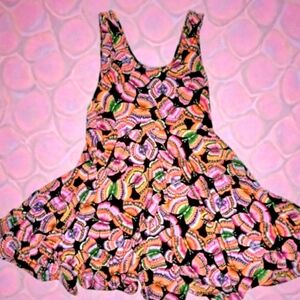 Free People Womens Butterfly A-line Dress Pink/Orange Medium EUC